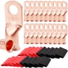 TKDMR 20pcs 1/0 AWG-3/8 Battery Lugs,Heavy Duty Wire Lugs,Ring Terminals,Battery