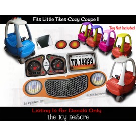 Toy Restore Replacement Stickers Fits Little Tikes Cozy Coupe II Car Orange
