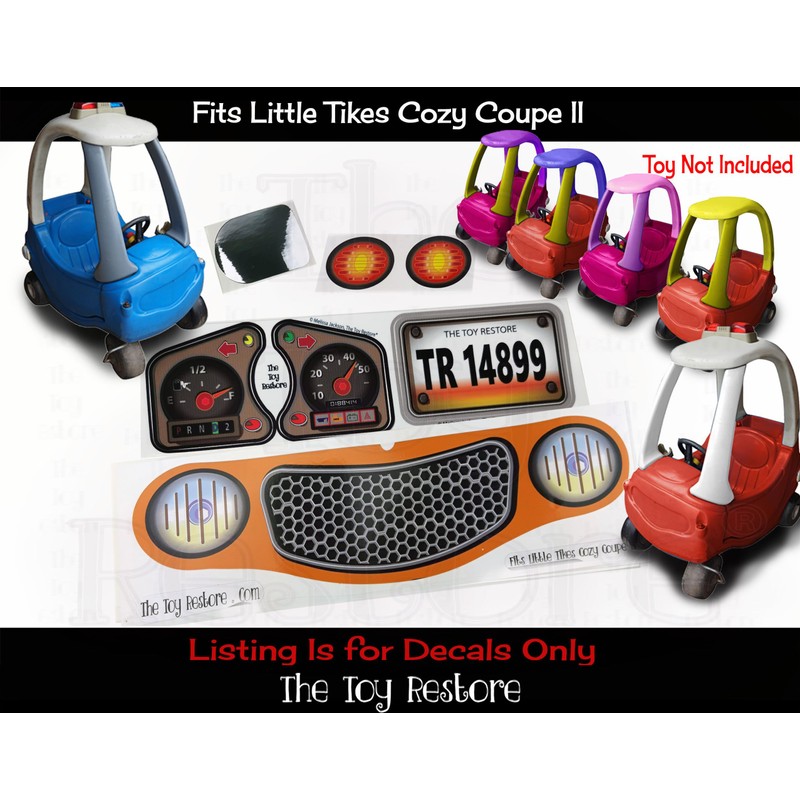 Toy Restore Replacement Stickers Fits Little Tikes Cozy Coupe II