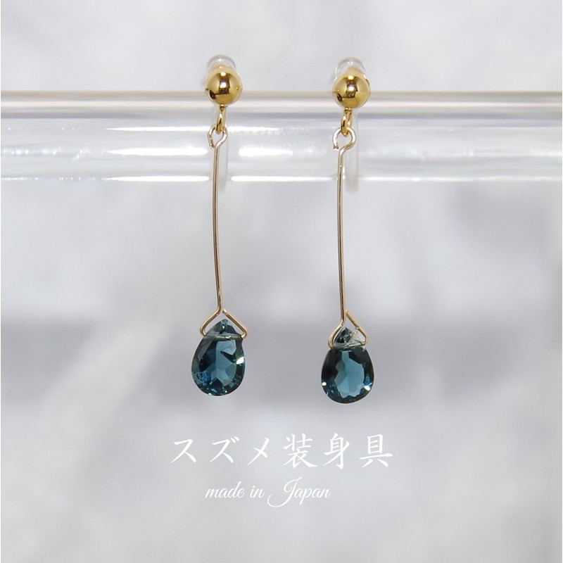 Sparrow Country Accessories, Topaz, Blue Earrings, Blue, Swaying, Light, Women's,