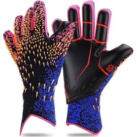 Keakitay Guantes de Portero, Guantes de Portero Profesionales,Látex Antideslizante,Resistente al Desgaste,Transpirable,Guantes de Fútbol de Diseño 3D con Tamaño 6/7/8/9/10 para Niños,Jóvenes, Adultos