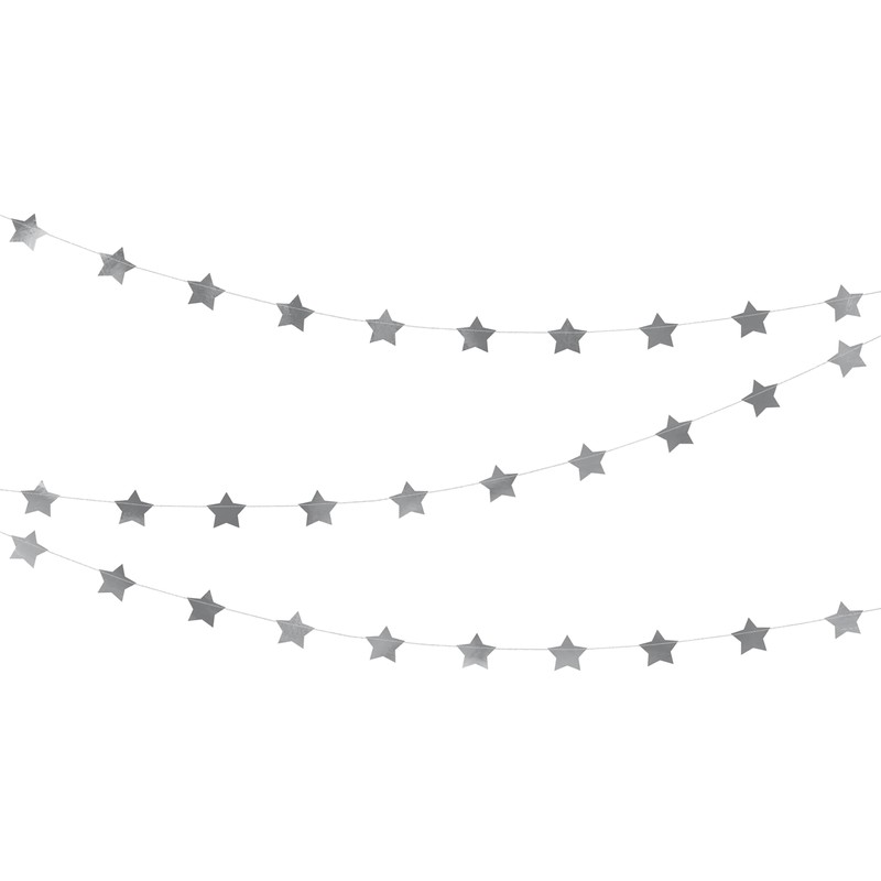 PartyDeco Star Spangled Banner Silver Star Spangled Banner Hanging Decoration
