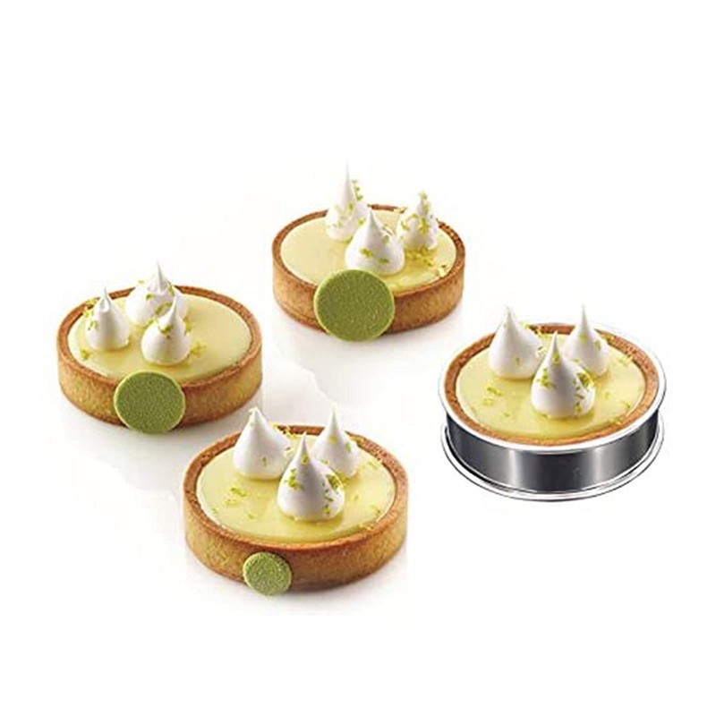 16 Pieces Double Rolled Tart Rings Stainless Steel Muffin Rings