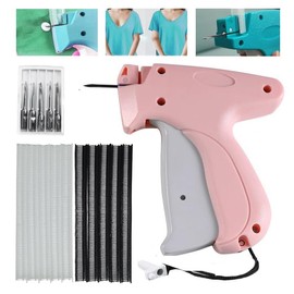 Easy Quick Clothing Fixer for Clothes,Micro Tagging Gun Sewing Tool for Clothing with 6 Fine Needles & 1000 Pcs Fasteners,Mini Hemming Sewing Gun for Garments and Quilt Tacking Device Pink