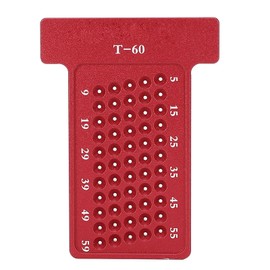 Woodworking Scriber T-Type Ruler Aluminium Alloy Woodworking Tools with Metric Positioning Scale Carpenter Tool Hole Measuring Device Carpenter Marking Tool (Red)