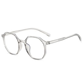 Xrpin Fashion Oversize Myopia Glasses for Men Women Lightweight Nearsighted Distance Glasses (Grey, -6.0, Diopters)