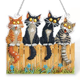Yiminu.DS Diamond Painting Adults, Diamond Painting Pictures 5D Acrylic Diamond Painting Set Craft Set Window Garden Decor Craft Wall Decoration Cat
