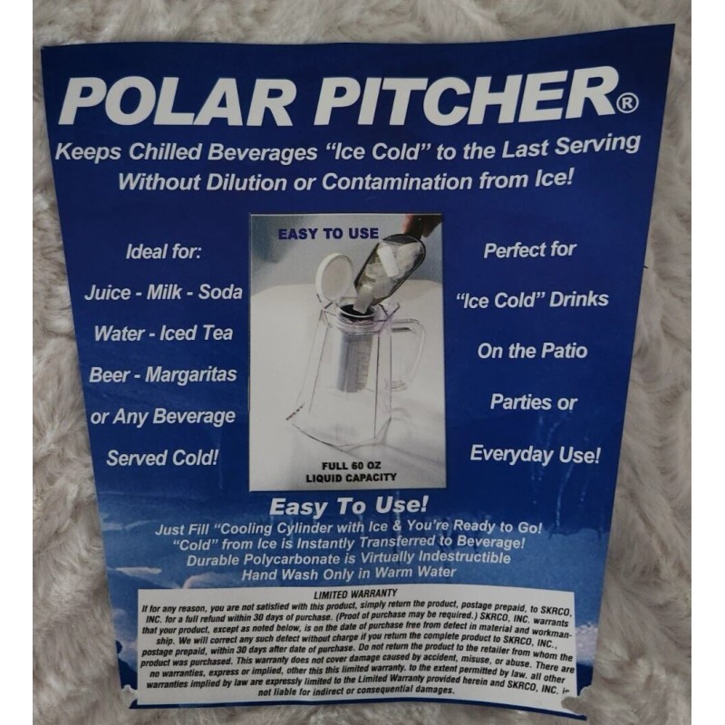 SKRCO INC Blue Polar Ice Pitcher With Lid 60 oz.