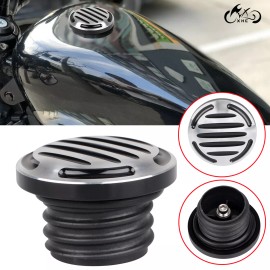 Unbranded Billet Cut Vented Gas Cap Fuel Tank Cover For Harley Dyna Fat Bob Wide Glide 883