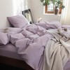 FOSSA Duvet Cover Set 100% Washed Cotton Linen Feel Super