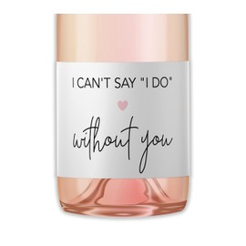 Bridesmaid Mini Champagne Labels ● SET of 10 ● Bridesmaid Proposal, I can't say I DO without you Will You Be My Maid of Honor Ask Bridal Party Wine Stickers Bride Tribe Label WATERPROOF M200-IDO-10