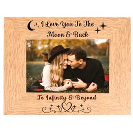 I Love You To The Moon And Back To Infinity And Beyond Landscape 6x4 Wooden Photo Picture Frame Romantic Gifts For Birthday Her Him My Boyfriend Girlfriend