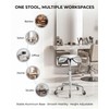 Saddle Stool Chair with Ultra-Quiet Wheels, Rolling Salon Stool