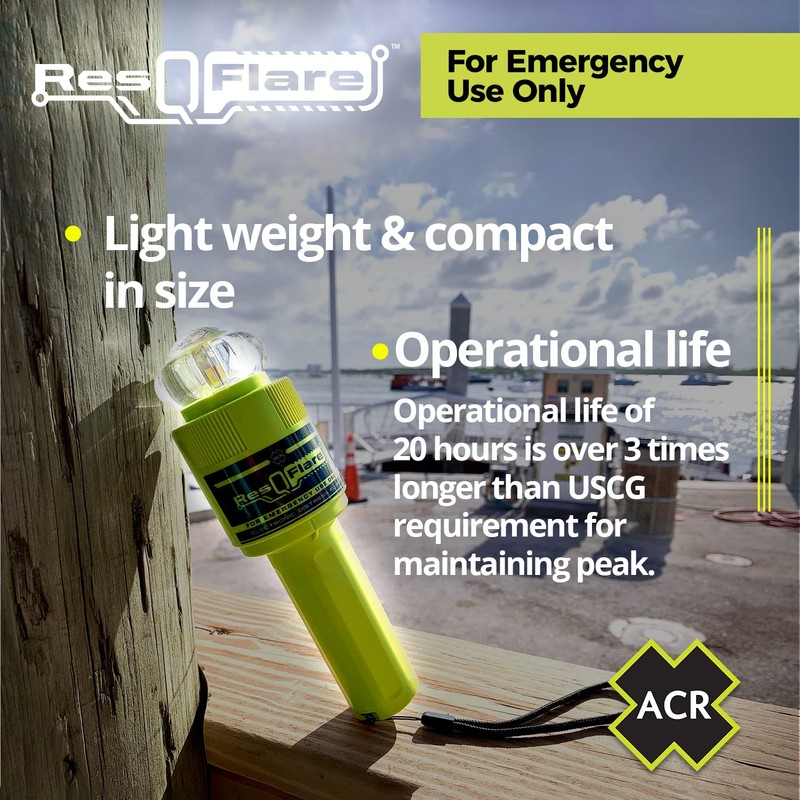 ACR ResQFlare Electronic Distress E-Flare and Flag, USCG Approved Replacement