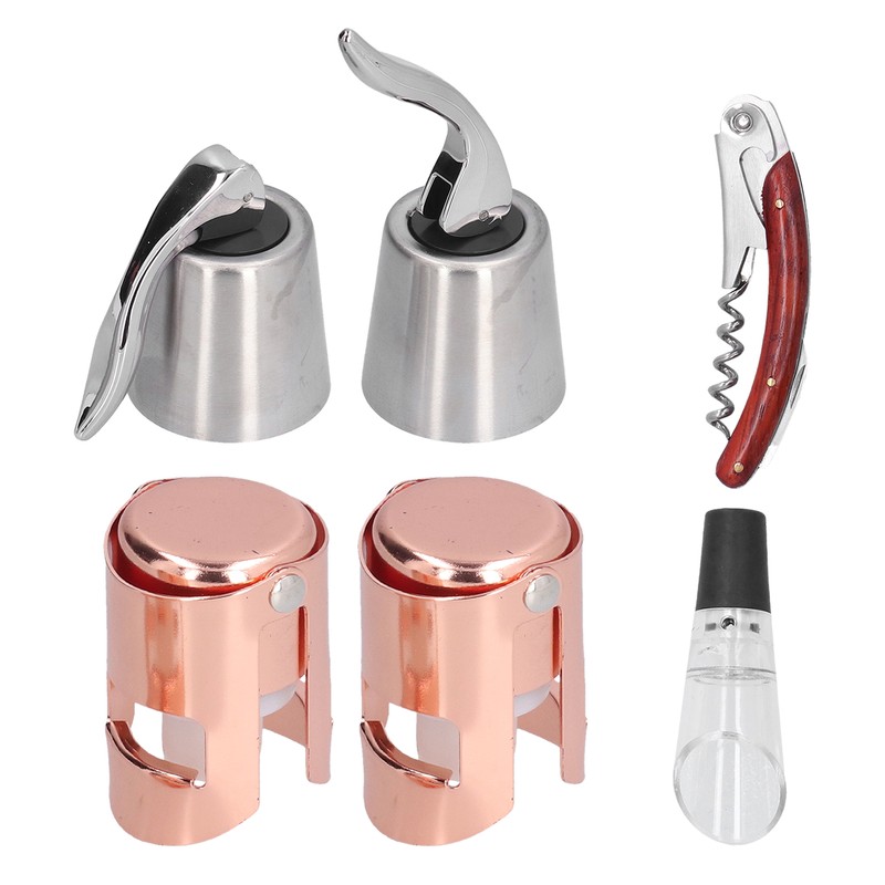 6pcs Wine Tool Kit Champagne Stopper Wine Preservation Cork Wine