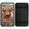 Hobbspring 1pc Center Console Armrest Cover Pad 32x19cm Highland Cow