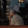 OCQOTAT Grey Cigar Fedora Hat Window Decal - Funny Sticker