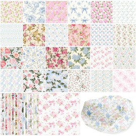 Tenceur 48 Pack 24 Style Assorted Floral Decoupage Napkins Decorative Toile Tissue Paper Pretty Flower Cocktail Napkin for Crafting DIY Spring Mothers Day Wedding Party, Each Unfolded 13 Inch