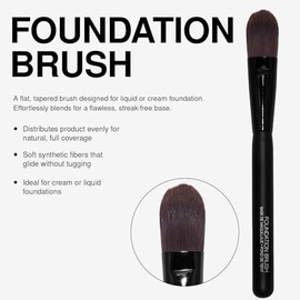 Palladio Brocha de Base de Maquillaje, Plana y Cónica, Para Bases de Maquillaje Líquidas y en Crema, Mezcla Impecable, Acabado Suave, Cerdas Sintéticas Naturales, Sensación Suave