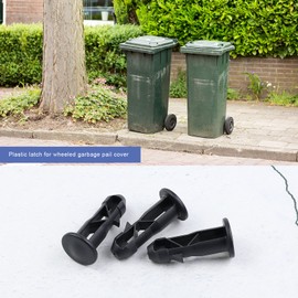 3 Pairs of Wheelie Bin Lid Hinge Pins 65x18mm Black Plastic Fit for 240 Liters Outdoor Wheelie Trash Bins