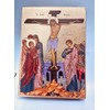 Crucifixion of Christ Christian Icon (4.5" x 5.5" Textured Gold