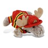 DolliBu Lying Moose Firefighter Stuffed Animal with Name Personalization -