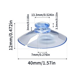 HE ZHI LONG Suction Cups for Glass Surfaces, 12 Pack, Small Rubber Design, No Hooks, for Kitchen Bathroom Window