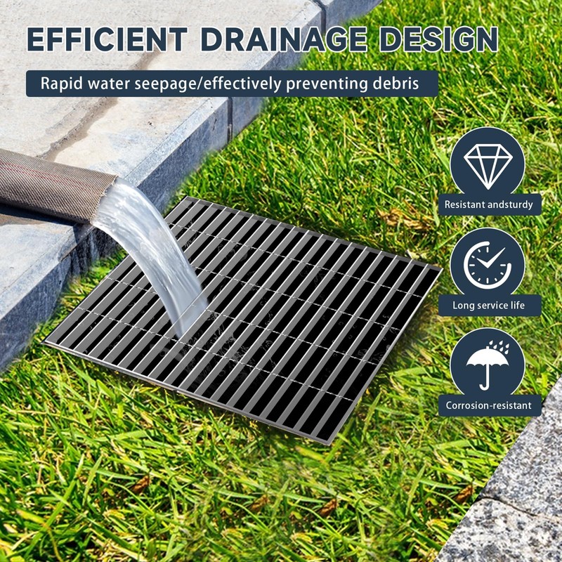 Galvanized Steel Drain Grate,28 * 28in Outdoor Drain Cover,Heavy Duty
