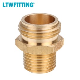 LTWFITTING 3/4" MHT x 1/2" MIP Brass Hose Adapter,Brass Garden Hose Fitting(Pack of 5)