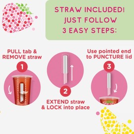 JOYBA Strawberry Rose Bubble Tea with Botanicals, 4 Pack, 12 fl. oz. Cups