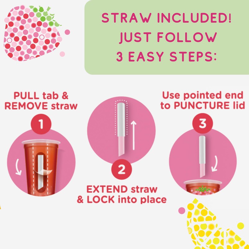 JOYBA Strawberry Rose Bubble Tea with Botanicals, 4 Pack, 12