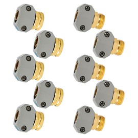 LIULO TOOL Garden Hose Repair Kit, 5 Sets Aluminum Alloy Garden Hose End Mender Kit with Zinc Clamp, Male and Female Repair Connector Fittings Fit 3/4 Inch and 5/8 Inch