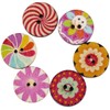Pack of 100 Colourful Buttons Wooden Buttons YUTOU Round Resin