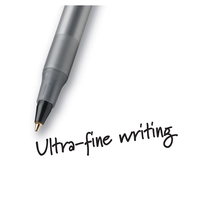 BIC Round Stic Xtra Precision Fine Black Ballpoint Pens, Medium