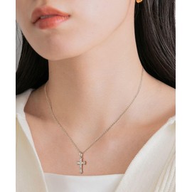 Tasiso Cross Necklace, Men's, Women's, Popular, Hypoallergenic, Cross Necklace, Gold Accessories, Surgical Stainless Steel, Pendant, Silver, Thin, Copper