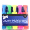 Just stationery Chunky Highlighter (Pack of 5), Blue/Green/Orange/Pink/Yellow, 4070/72