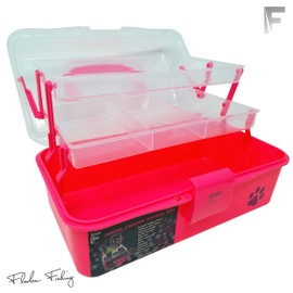 FLADEN Fishing - Junior River Loaded Coarse Terminal Tackle Box Set - Ideal Bits & Pieces Starter Accessory Set For Kids - PINK or GREEN 2 Tray Cantilever Box Pack 28cm x 17cm x 13cm (Pink) [19-099P]