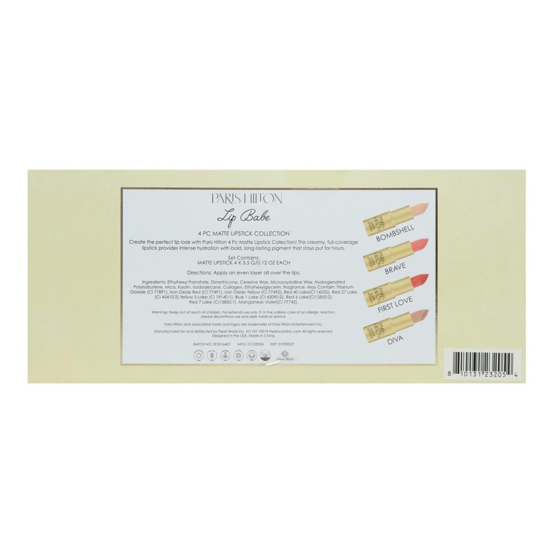 Paris Hilton Matte Lipstick Collection - Long Lasting Nude &