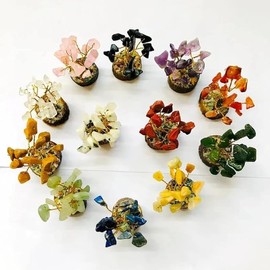 12Pcs Crystal Tree Box, Crystal Mystery Box, Beautiful Small Crystal Tree, Gemstone Tree Box, Money Tree Box, Feng Shui Home Decor Gift