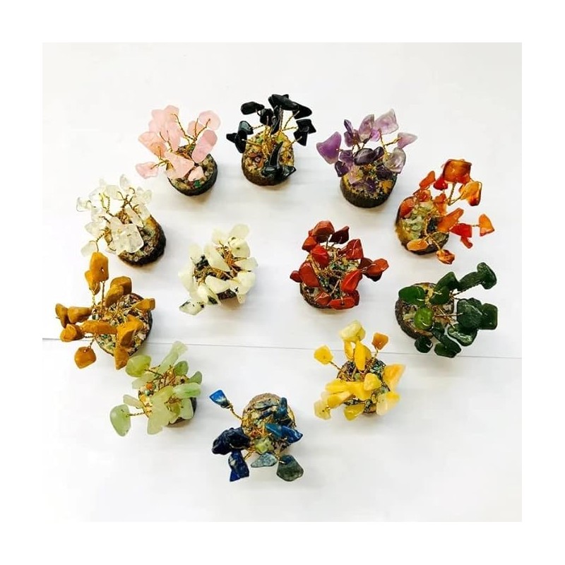 12Pcs Crystal Tree Box, Crystal Mystery Box, Beautiful Small Crystal