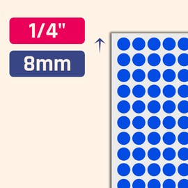 6000 Pack - 1/4" Small Dot Stickers Round Circle Labels - Blue