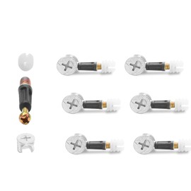 Jersvimc 24 Set 40mm Cam Screw Cam Dowel for Furniture Connecting, 3 in 1 Cam Lock Nut Set 15mm Cam Connector Bolt Fitting Cabinet Pre-Inserted Nut for Drawer Dresser