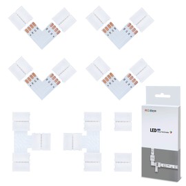 LED Corner Connector, T-Shape Strip Connector, 10 mm 4-Pin RGB 5050 Strip Corner, Stripe, L-Shape LED Strip Quick Connector, LED Light Strip Connector