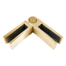 Top Hardware Stainless Steel Glass to Wall/Glass to Glass Bracing Clamp, Bracket, Stiffener for 1/2 and 3/8 Glass (Satin Gold, Adjustable Glass to Glass)