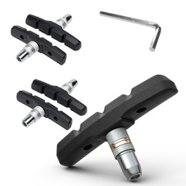 Oture V-Brake Brake Pads, 2 Pairs Brake Pads Bicycle, 70 mm Brake Rubber Set Front and Rear, Bicycle Brake Shoes with Bolt and Wrench, Brake Shoes for Shimano, Tektro and Most Bikes