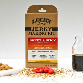 Sweet and Spicy Jerky Seasoning Kit by Lucky Beef Jerky - A Blend of Teriyaki and Brown Sugar with Dash of Red Pepper Heat (6)