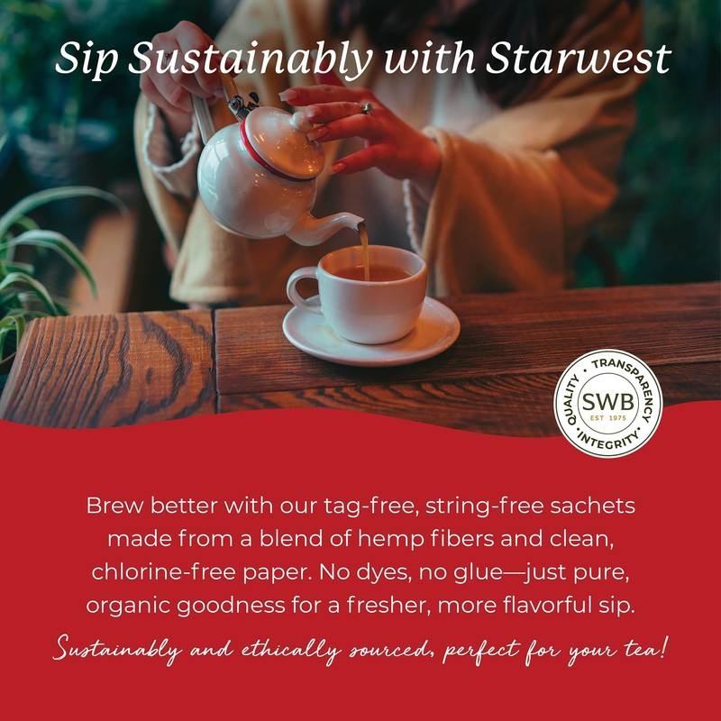Starwest Botanicals Organic Chai Tea - Caffeinated Herbal Blend with