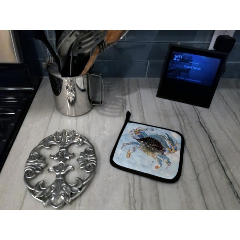 Caroline's Treasures 8011PTHD Blue Crab Pair of Pot Holders, 7.5HX7.5W,
