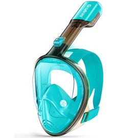 Greatever Full Face Snorkel Mask, Snorkeling Gear for Adults with Latest Dry Top Breathing System and Detachable Camera Mount, Foldable Snorkel Mask Adult, Snorkels Anti-Fog & Anti-Leak(Green, L/XL)