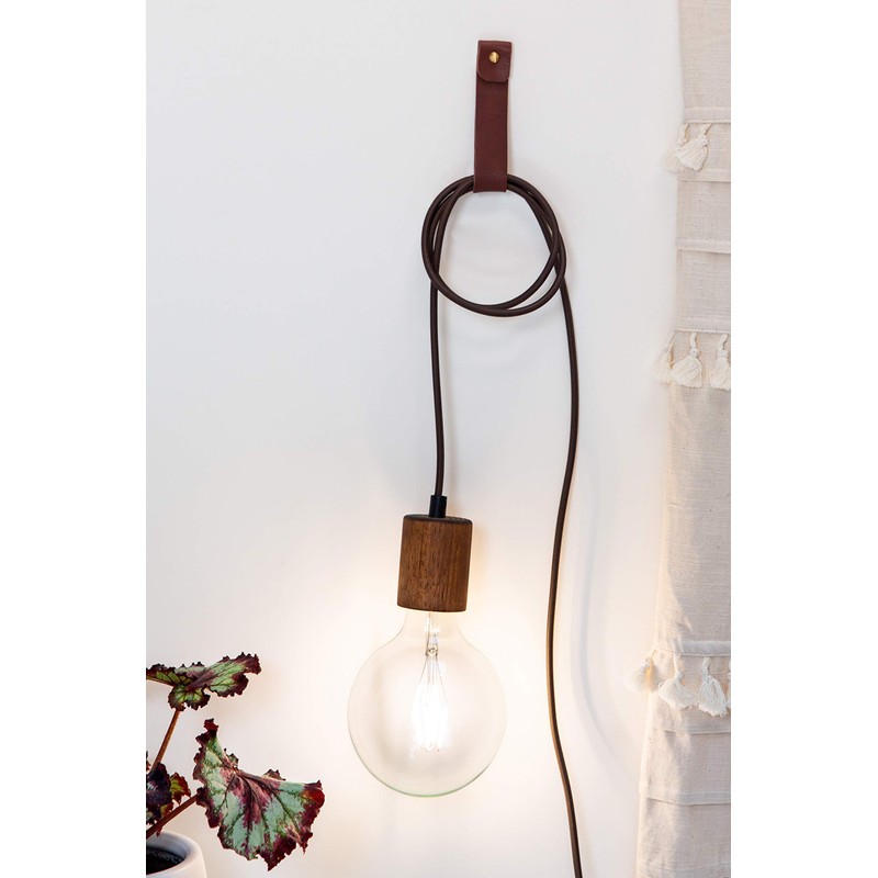 Keyaiira - Medium Brown Leather Wall Hook, Wall Hanging Strap